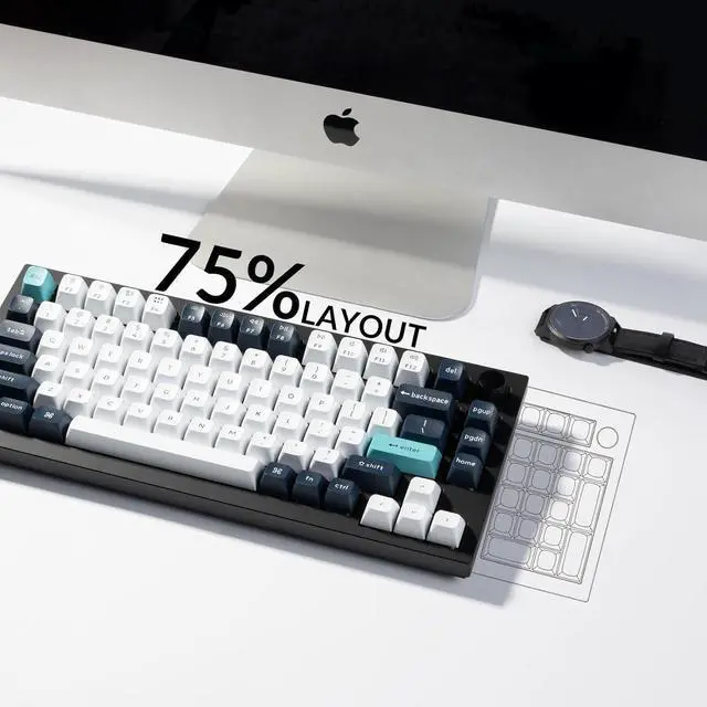 Alt view image 3 of 7 - Keychron Q1 Max Hotswap Wireless Mechanical Keyboard|RGB|Aluminum Frame|Carbon Black|with Knob|Gateron Jupiter Red|75% Layout (84 Keys)|Windows Mac OS (Q1M-M1)