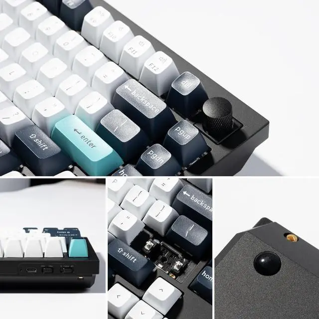 Alt view image 6 of 7 - Keychron Q1 Max Hotswap Wireless Mechanical Keyboard|RGB|Aluminum Frame|Carbon Black|with Knob|Gateron Jupiter Brown|75% Layout (84 Keys)|Windows Mac OS (Q1M-M3)