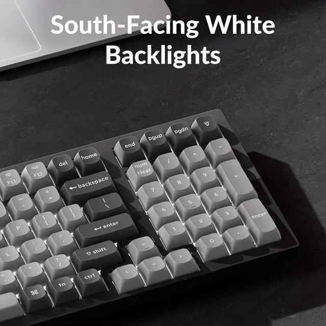 Alt view image 7 of 7 - Keychron K4 Max Custom Mechanical Gaming Keyboard, Programmable Macros, Bluetooth 5.1/2.4 GHz/Wired with White Backlight, PBT Keycap, Keychron Super Red Switch for Win/Mac/Linux