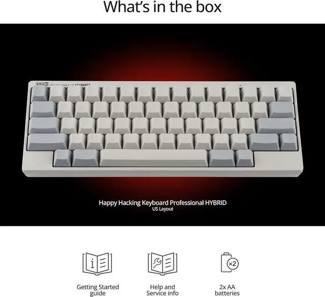 Alt view image 6 of 6 - HHKB - Happy Hacking Keyboard Professional Hybrid (Wireless, Bluetooth, Wired, USB, Mac, Windows, White, Blank) with 2 Year Advance Exchange Warranty