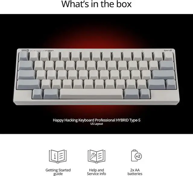Alt view image 6 of 6 - HHKB - Happy Hacking Keyboard Professional Hybrid Type-S (Wireless, Bluetooth, Wired, USB, Silent, Mac, Windows, White, Blank) with 2 Year Advance Exchange Warranty