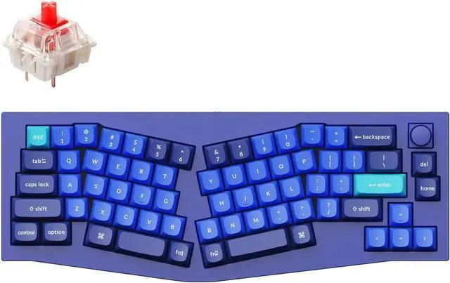 Main image of Keychron Q8 Hot-swappable Wired Mechanical Keyboard with RGB LED|Gateron G Pro Red Switch|Knob Version|for Windows and Mac|65% Alice Layout (68 Keys)|Aluminum Frame (Blue,Q8-O1)