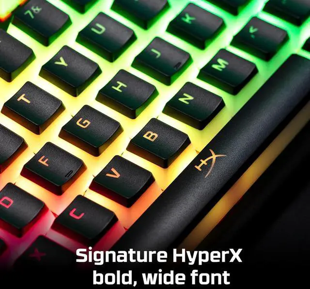 Alt view image 3 of 6 - HyperX Pudding Keycaps - Double Shot PBT Keycap Set with Translucent Layer, for Mechanical Keyboards, Full 104 Key Set, OEM Profile, English (US) Layout - Black