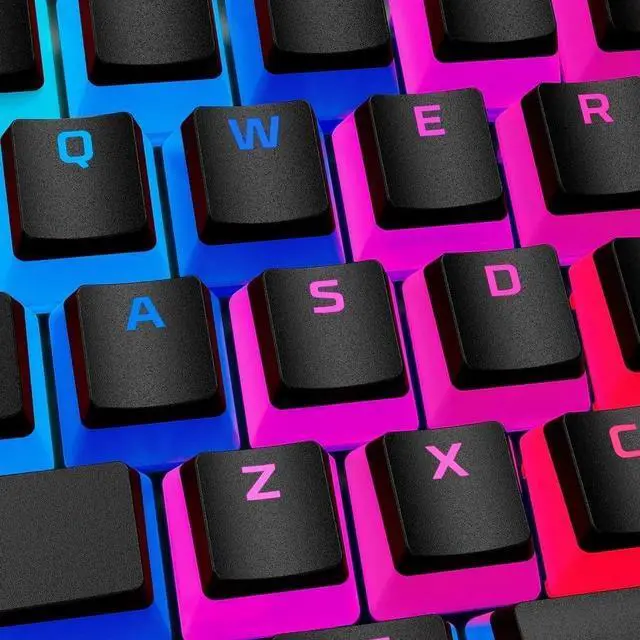 Alt view image 4 of 6 - HyperX Pudding Keycaps - Double Shot PBT Keycap Set with Translucent Layer, for Mechanical Keyboards, Full 104 Key Set, OEM Profile, English (US) Layout - Black