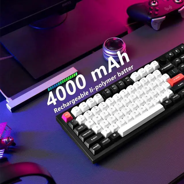 Alt view image 7 of 7 - Keychron Q3 HE Custom Knob Mechanical Gaming Keyboard, TKL Layout Hot-Swappable Full Metal with Hall Effect Gateron Double-Rail Magnetic Nebula Switch, 2.4 GHz/Bluetooth/Wired - Carbon Black