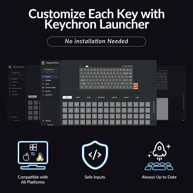 Alt view image 2 of 7 - Keychron K3 QMK Ultra-Slim Wireless Bluetooth/Wired Mechanical Keyboard, RGB LED Backlight, Hot-swappable Keychron Low-Profle 2.0 Mechanical Banana Switch for Mac/Windows/Linux(Version 3)