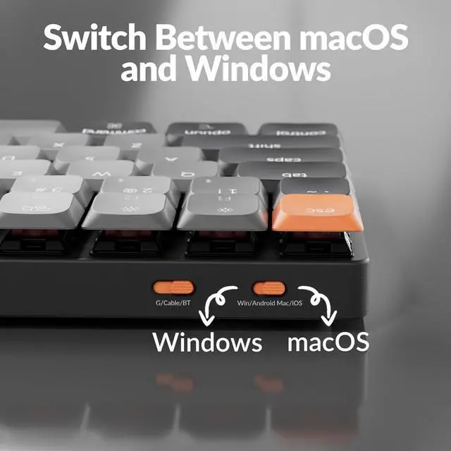 Alt view image 4 of 7 - Keychron K3 QMK Ultra-Slim Wireless Bluetooth/Wired Mechanical Keyboard, RGB LED Backlight, Hot-swappable Keychron Low-Profle 2.0 Mechanical Banana Switch for Mac/Windows/Linux(Version 3)