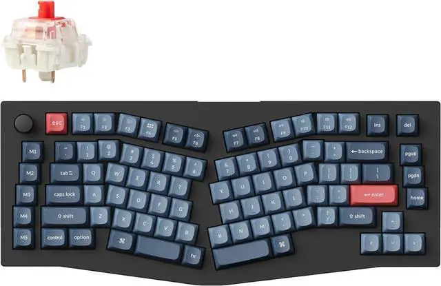 Main image of Keychron V10 Max Custom Knob Mechanical Keyboard, Alice 75% Layout Bluetooth 5.1/2.4 GHz/Wired QMK/VIA Programmable, RGB Hot Swappable Gateron Jupiter Red Switch for Mac Win Linux