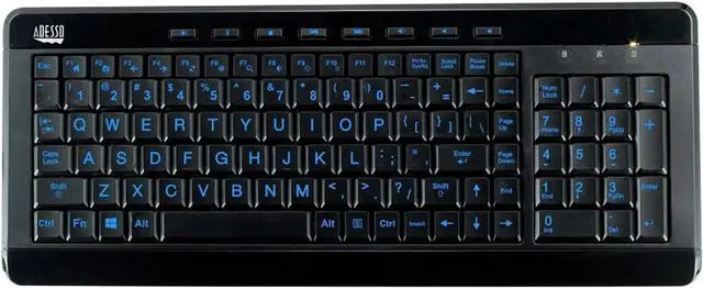 Main image of Adesso SlimTouch 120 3-Color Illuminated Compact Multimedia Keyboard (AKB-120EB)