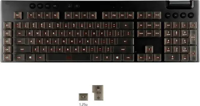 Alt view image 2 of 7 - YMDK Solid Black Color White Font Simplicity Keycaps PC Material Frosted Low Profile Translucent Keycap Compatible with Logi G813 G815 G913 G915 tkl Mechanical Keyboard