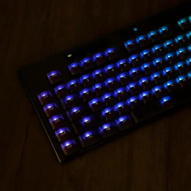 Alt view image 6 of 7 - YMDK Solid Black Color White Font Simplicity Keycaps PC Material Frosted Low Profile Translucent Keycap Compatible with Logi G813 G815 G913 G915 tkl Mechanical Keyboard