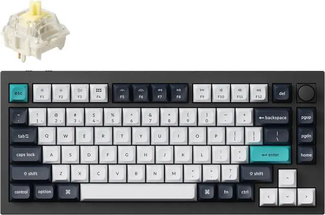 Main image of Keychron Q1 Max Wireless Custom Knob Mechanical Keyboard, QMK/VIA Programmable Full Aluminum Bluetooth/2.4 GHz/Wired RGB with Hot-swappable Gateron Jupiter Banana Switch Compatible with Mac Win Linux