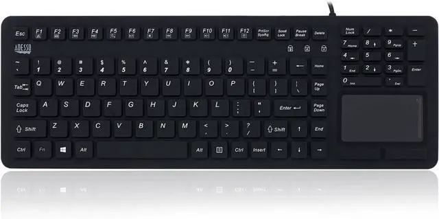 Alt view image 2 of 5 - Adesso SlimTouch 270-Antimicrobial Waterproof Touchpad Keyboard(AKB-270UB)