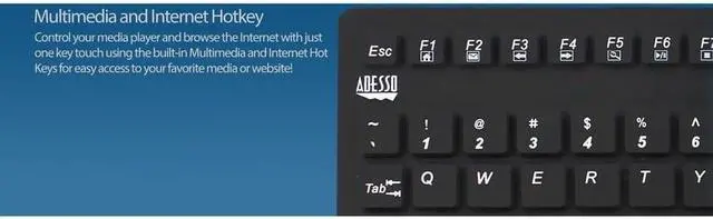 Alt view image 5 of 5 - Adesso SlimTouch 270-Antimicrobial Waterproof Touchpad Keyboard(AKB-270UB)