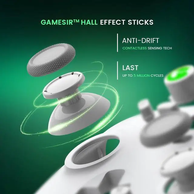 Alt view image 4 of 7 - GameSir T4 Cyclone Pro Wireless Controller for Switch, Windows PC, Android, Hall Effect Analog Triggers, Hall Effect Sticks, Programmable Back Buttons, Wireless Switch Controller with Quad Motors