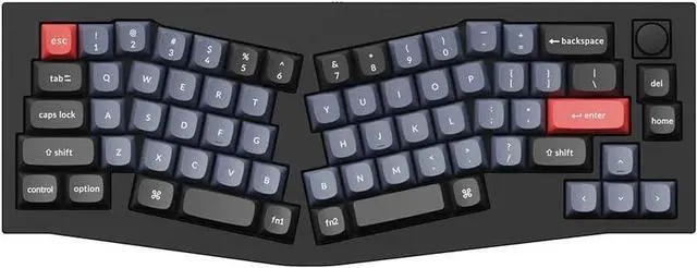 Main image of Keychron Q8 Hot-swappable Wired Mechanical Keyboard with RGB LED|Gateron G Pro Red Switch|Knob Version|for Windows and Mac|65% Alice Layout (68 Keys)|Aluminum Frame (Black,Q8-M1)