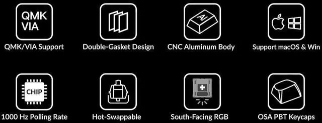 Alt view image 3 of 4 - Keychron Q8 Hot-swappable Wired Mechanical Keyboard with RGB LED|Gateron G Pro Red Switch|Knob Version|for Windows and Mac|65% Alice Layout (68 Keys)|Aluminum Frame (Black,Q8-M1)