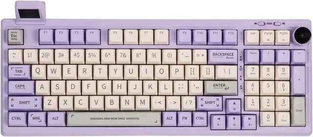 Main image of EPOMAKER RT100 97 Keys Gasket BT5.0/2.4G/USB-C Mechanical Keyboard with Customizable Display Screen, Knob, Hot Swappable Socket, 5000mAh Battery for Win/Mac (RT100 Purple, Gateron Pro Yellow)