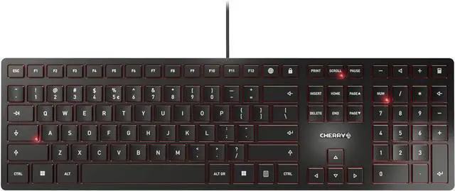 Main image of CHERRY KC 6000 Slim Wired USB Keyboard Ultra-Slim Design US Layout for Work or Home Office QWERTY Black