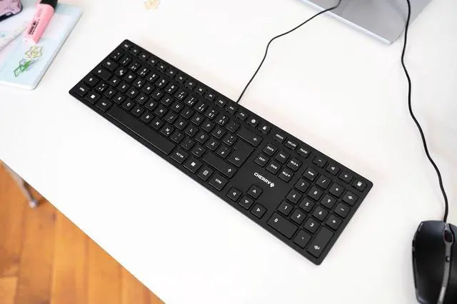 Alt view image 2 of 7 - CHERRY KC 6000 Slim Wired USB Keyboard Ultra-Slim Design US Layout for Work or Home Office QWERTY Black