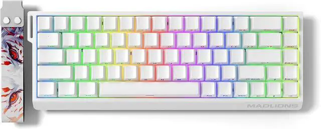 Main image of MADLIONS MAD68 HE Rapid Trigger Magnetic Switch Gaming Keyboard,65% RGB Adjustable Actuation Hall Effect Hyper-Fast 8K Polling Rate PBT Keycaps Hot Swap Mechanical Keyboard for PC/Mac Gamer(White)