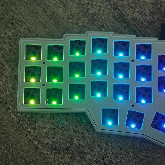 Alt view image 4 of 7 - YMDK Split Keyboard Corne V4.1 46 Keys Ergonomic Hotswappable 40% Layout 3D PLA RGB QMK Vial All Key Programmable Mini Independent Gaming Keyboard Kit