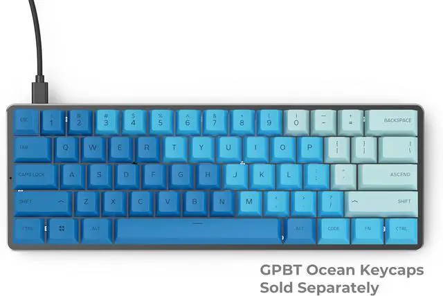 Alt view image 6 of 6 - Glorious Custom Gaming Keyboard - GMMK 60% Percent Compact Barebone - USB C Wired Mechanical Keyboard Kit - RGB Hot Swappable Switches & Keycaps - Black Metal Top Plate