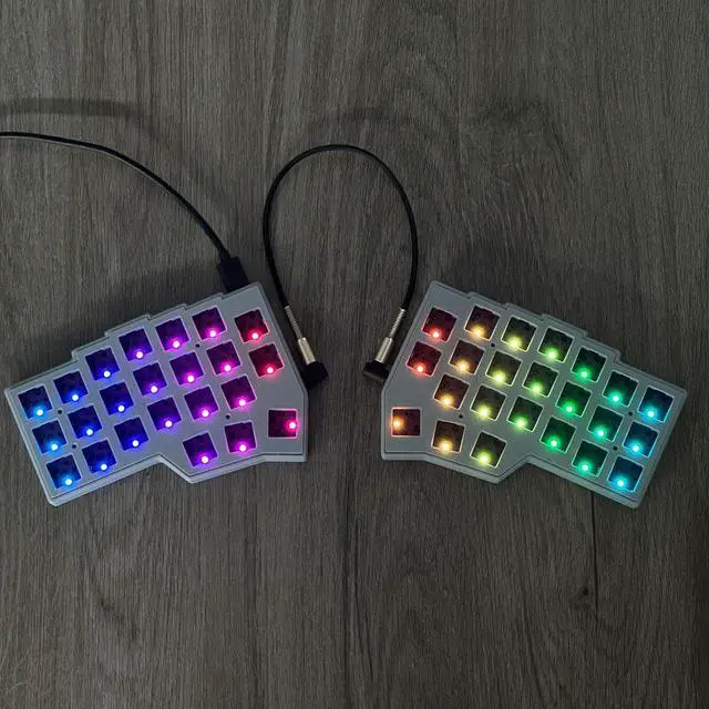 Alt view image 5 of 7 - YMDK Corne V4.1 Split 46 Keys Ergonomics 40% Layout Hotswappable Mechanical Keyboard 3D PLA RGB QMK Vial All Keys programmable Mini Independent Gaming Keyboard Kit