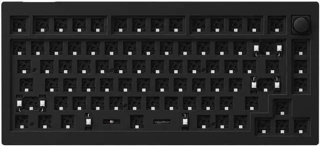 Main image of Keychron V1 Hot-swappable Wired Mechanical Keyboard with RGB LED|Barebone with Knob Version|for Windows, Mac and Linux|75% Layout|Plastic Frame (Carbon Black,V1-Z4)
