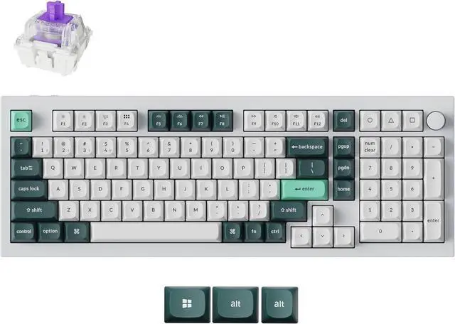 Main image of Keychron Q5 HE Custom Knob Mechanical Gaming Keyboard, 96% Layout Hot-Swappable Full Metal with Hall Effect Gateron Double-Rail Magnetic Nebula Switch, 2.4 GHz/Bluetooth/Wired - Shell White