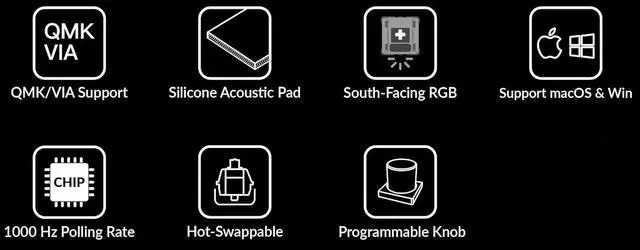 Alt view image 2 of 2 - Keychron V1 Hot-swappable Wired Mechanical Keyboard with RGB LED|Barebone with Knob Version|for Windows, Mac and Linux|75% Layout|Plastic Frame (Carbon Black,V1-Z4)