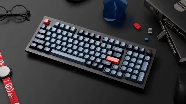 Alt view image 3 of 7 - Keychron V5 Max Wireless Hot-Swappable RGB Mechanical Keyboard 2.4 GHz & Bluetooth Jupiter Brown Switches ABS Plastic Frame with Knob 96% Layout (100 Keys) Windows Mac OS Linux, Carbon Black (V5M-D3)