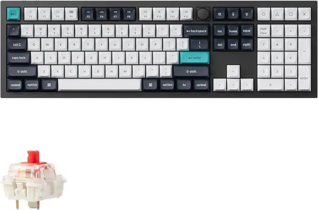 Main image of Keychron Q6 Max Wireless Mechanical Keyboard - Full Size, Aluminum Body, Tri-Mode (BT/2.4G/USB-C), Hot-Swappable Gateron Red Switch, RGB, Programmable Knob - for Mac/Windows/Linux - Black
