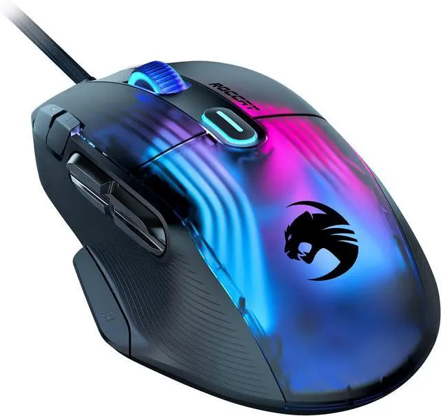 Main image of ROCCAT Kone XP PC Gaming Mouse with 3D AIMO RGB Lighting, 19K DPI Optical Sensor, 4D Krystal Scroll Wheel, Multi-Button Design, Wired Computer Mouse  Black