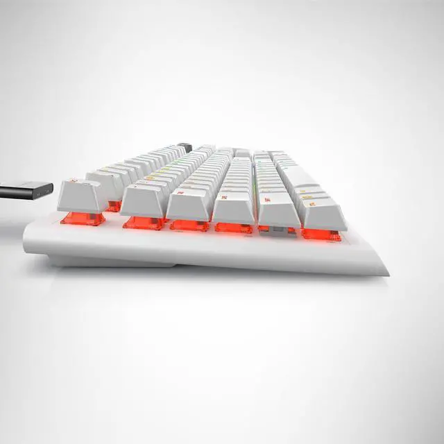 Alt view image 5 of 7 - Alienware Pro Wireless Gaming Keyboard - Bluetooth 5.1/2.4 GHz Radio Frequency Connectivity, Linear Mechanical, Hot-swappable switches, Tri Mode connectivity, Adjustable Height - Lunar Light