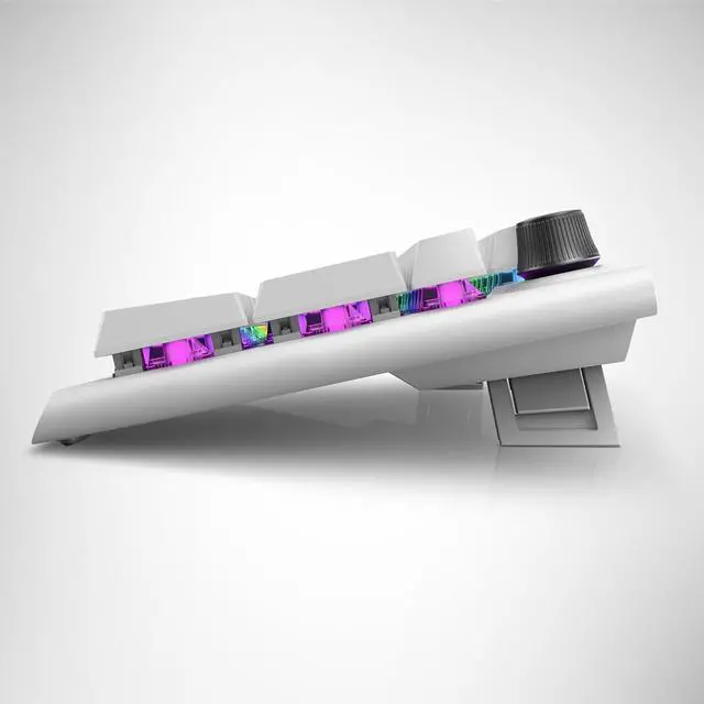 Alt view image 7 of 7 - Alienware Pro Wireless Gaming Keyboard - Bluetooth 5.1/2.4 GHz Radio Frequency Connectivity, Linear Mechanical, Hot-swappable switches, Tri Mode connectivity, Adjustable Height - Lunar Light