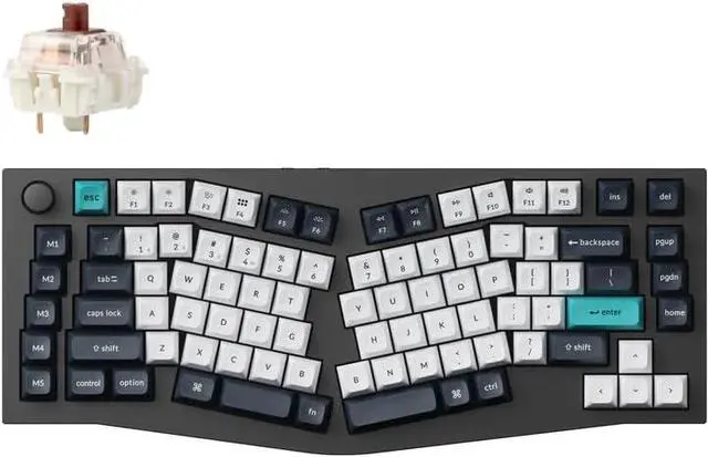 Main image of Keychron Q10 Max Custom Knob Mechanical Keyboard, Alice 75% Layout Bluetooth 5.1/2.4 GHz/Wired QMK/VIA Programmable, RGB Hot Swappable Gateron Jupiter Brown Switch Full Metal for Mac Win Linux