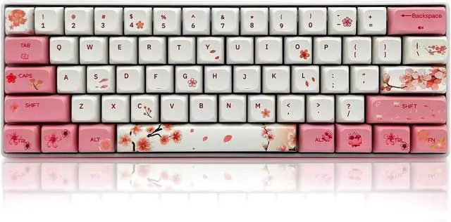 Main image of BOYI Wired 60% Mechanical Gaming Keyboard,Mini RGB Cherry MX Switch PBT Keycaps NKRO Programmable Type-C Keyboard for Gaming and Working (Cherry Blossom,Gateron G Pro 3.0 Yellow Switch)