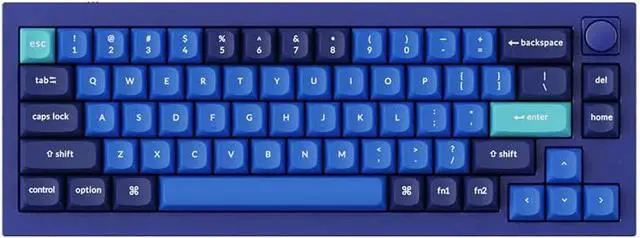 Main image of Keychron Q2 Hot-swappable Wired Mechanical Keyboard with RGB LED|Gateron G Pro Brown Switch|Knob Version|for Windows and Mac OS|65% Layout (68 Keys)|Aluminum Frame (Navy Blue,Q2-O2)