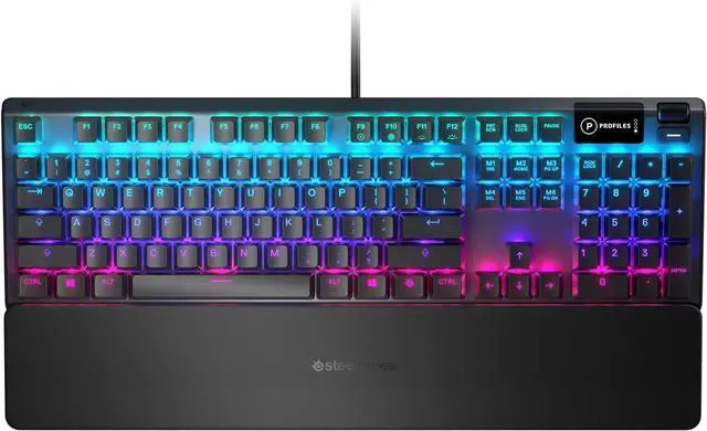 Main image of SteelSeries Apex 5 Hybrid Mechanical USB Gaming Keyboard Per-Key RGB Illumination Aircraft Grade Aluminum Alloy Frame OLED Smart Display (Hybrid Blue Switch)