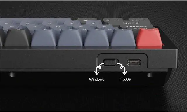 Alt view image 4 of 5 - Keychron Q2 Hot-swappable Wired Mechanical Keyboard with RGB LED|Gateron G Pro Brown Switch|Knob Version|for Windows and Mac OS|65% Layout (68 Keys)|Aluminum Frame (Navy Blue,Q2-O2)
