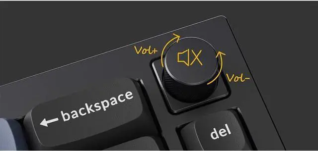 Alt view image 2 of 5 - Keychron Q2 Hot-swappable Wired Mechanical Keyboard with RGB LED|Gateron G Pro Brown Switch|Knob Version|for Windows and Mac OS|65% Layout (68 Keys)|Aluminum Frame (Navy Blue,Q2-O2)