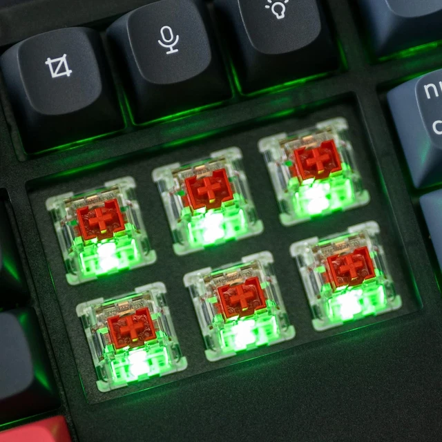 Alt view image 5 of 7 - Keychron V6 Wired Custom Mechanical Keyboard, Full-Size QMK/VIA Programmable Macro with Hot-swappable Keychron K Pro Red Switch Compatible with Mac Windows Linux (Frosted Black-Translucent)