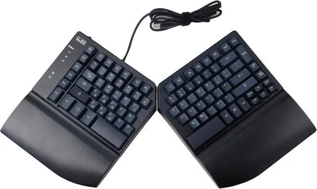 Alt view image 2 of 7 - YMDK Split 75% NKRO Core Alps Matias Silent Switches Magnetic Hand Rests Ergonomics Fully Programmable Macro Mechanical Keyboard