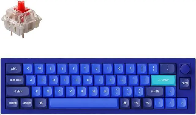 Main image of Keychron Q9 Hot-swappable Wired Mechanical Keyboard with RGB LED|Gateron G Pro Brown Switch|Knob Version|for Windows and Mac|Ultra Mini Layout (47 Keys)|Aluminum Frame (Blue,Q9-O3)