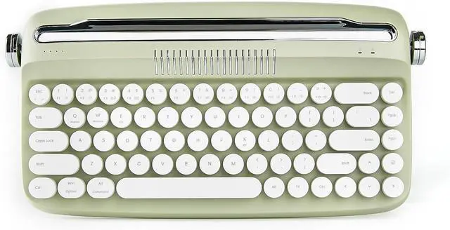 Main image of YUNZII Upgraded Wireless Typewriter Keyboard, Retro Keyboard with Integrated Stand, USB-C/Bluetooth Keyboard with Cute Round Keycaps for Multi Device for Win/Mac (B307, Sweet Mint)