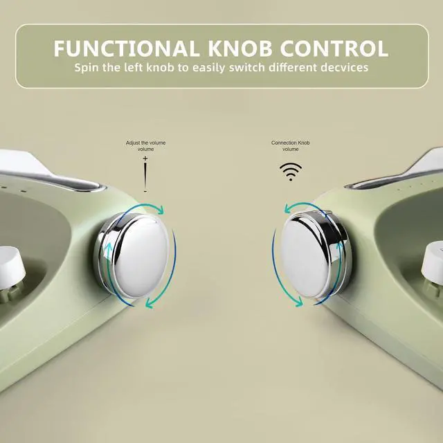 Alt view image 6 of 7 - YUNZII Upgraded Wireless Typewriter Keyboard, Retro Keyboard with Integrated Stand, USB-C/Bluetooth Keyboard with Cute Round Keycaps for Multi Device for Win/Mac (B307, Sweet Mint)