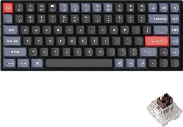 Main image of Keychron K2 Pro Hotswap Wireless Mechanical Keyboard|White LED|ABS Plastic Frame|Black|K Pro Brown|75% Layout (84 Keys)|Windows Mac OS (K2P-G3)