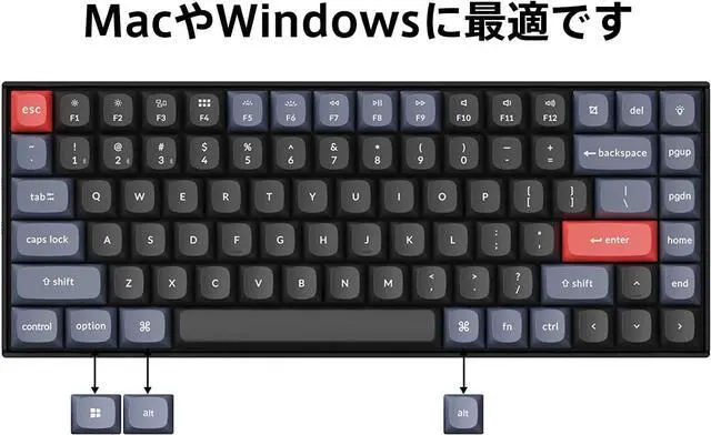 Alt view image 6 of 7 - Keychron K2 Pro Hotswap Wireless Mechanical Keyboard|White LED|ABS Plastic Frame|Black|K Pro Brown|75% Layout (84 Keys)|Windows Mac OS (K2P-G3)