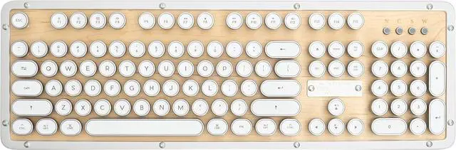 Main image of Azio Retro Classic Bluetooth (Maple) - Wireless/USB Wired Maple Wood Vintage Backlit Mechanical Keyboard for PC/Mac (MK-RETRO-BT-W-02-US)